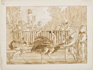 Punchinello met de struisvogels, ca. 1800