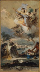 De heilige Thecla bidt voor de pestlijders door Giovanni Battista Tiepolo