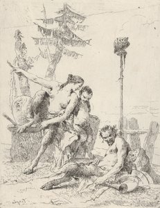 Satyrfamilie Pan en zijn familie, uit de Scherzi door Giovanni Battista Tiepolo