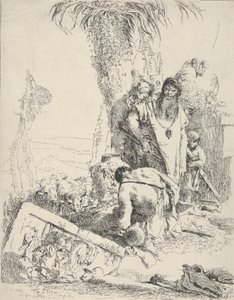 Herder met Twee Magiërs, uit de Scherzi, ca. 1743-57 door Giovanni Battista Tiepolo