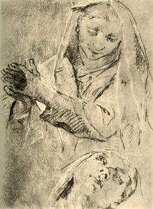 Studies van een Madonna, midden 18e eeuw, 1928 door Giovanni Battista Tiepolo