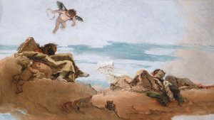 Studie voor een plafond met de personificatie van Raad door Giovanni Battista Tiepolo