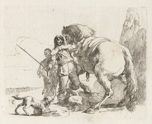 De Ruiter Staand bij Zijn Paard, uit Vari capricci