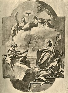 De Drie-eenheid en Heiligen, midden 18e eeuw, 1928 door Giovanni Battista Tiepolo