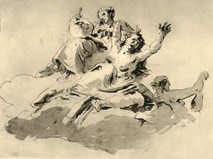 Drie Vrouwen, midden 18e eeuw door Giovanni Battista Tiepolo