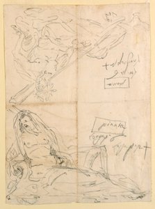 Twee Schetsen van Riviergoden door Giovanni Battista Tiepolo