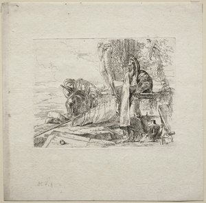 Verschillende Caprices: De Filosoof Staand met Boek, 1785 door Giovanni Battista Tiepolo