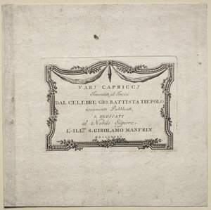 Verschillende Caprices: Titelpagina door Giovanni Battista Tiepolo