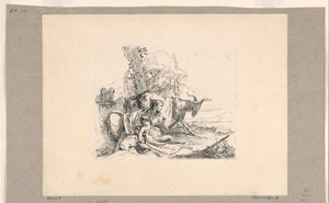 Vrouw met een Satyr-kind, uit de Vari Capricci
