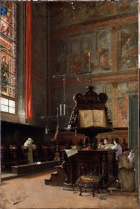 In het koor van de kerk door Giovanni Battista Torriglia