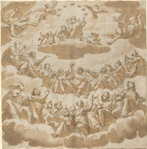 God op de Troon Omringd door Heiligen door Giovanni Battista Trotti