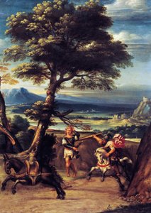 Landschap met Absalom gewond door Joabs speer door Giovanni Battista Viola door Giovanni Battista Viola