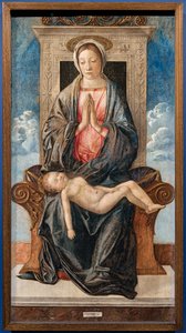 Madonna met slapende baby, door Giovanni Bellini, c.1470. door Giovanni Bellini