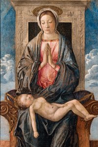 Madonna met slapende baby, door Giovanni Bellini, ca. 1470