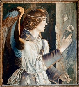 Polyptiek van Sint Vincent Ferrier: Engel van de Annunciatie door Giovanni Bellini