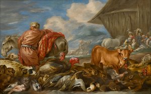 De dieren die de ark van Noach binnengaan