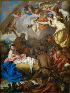 De aanbidding van de herders (schilderij op doek) door Giovanni Benedetto (1609-64) Castiglione