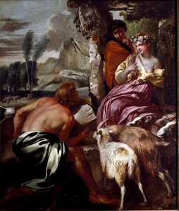 Jacob ontmoet Rachel bij de bron door Giovanni Benedetto Castiglione
