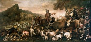 Het Hebreeuwse volk op reis naar het Beloofde Land door Giovanni Benedetto Castiglione