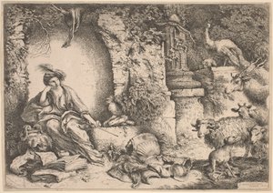 Circe verandert de mannen van Ulysses in beesten door Giovanni Benedetto Castiglione