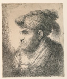 Portret van een man met een tulband door Giovanni Benedetto Castiglione