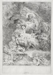 De Geboorte met God de Vader en de Heilige Geest door Giovanni Benedetto Castiglione