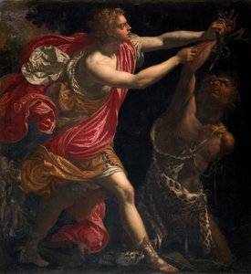 Toegeschreven aan Giovanni Bilivert - Apollo vilt Marsyas, 1630 c