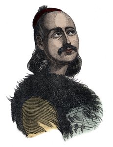 Markos Botsaris (Marco Botzaris) generaal en held van de Griekse Onafhankelijkheidsoorlog 1788-1823 - gravure door Giovanni Boggi door Giovanni Boggi