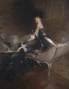 Consuelo Vanderbilt, hertogin van Marlborough, en haar zoon, Lord Ivor Spencer-Churchill door Giovanni Boldini