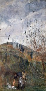 Boerin die haar wasgoed ophaalt door Giovanni Boldini