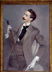 Portret van graaf Robert de Montesquiou (1855-1921), Franse dandy schrijver door Giovanni Boldini