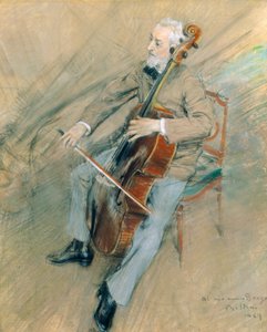 Portret van cellist Gaetano Braga door Giovanni Boldini