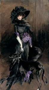 Portret van de Markiezin Luisa Casati met een Windhond door Giovanni Boldini