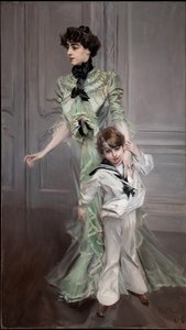 Portret van mevrouw Hugo en haar zoon, 1898 door Giovanni Boldini