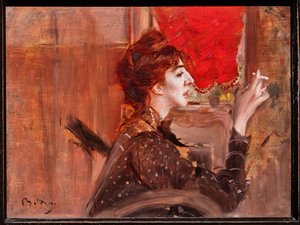 Het Rode Gordijn door Giovanni Boldini
