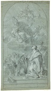 Augustijner monniken ontvangen de regel van hun orde van Sint Augustinus door Giovanni Bonati
