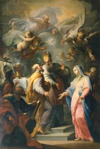 Huwelijk van de Maagd Maria, door Giovanni Camillo Sagrestani (1660-1731), Kerk van Santo Spirito, Florence, Italië door Giovanni Camillo Sagrestani