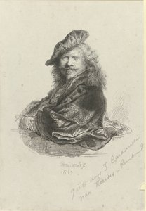 Portret van Rembrandt Harmensz. van Rijn door Giovanni Caramelli