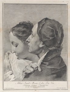 Een jonge man omhelst een meisje, 1743