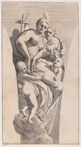 Studie voor een Pendentief die Gerechtigheid en Liefdadigheid Afbeeldt, 1630-50