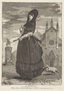 Le Zendale (Vrouw in een Kap, of de Vrouw die Terugkomt van de Kerk) door Giovanni David