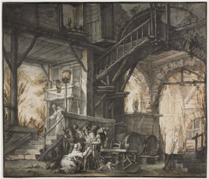 Theaterscène, c.1775-1776 door Giovanni David
