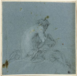 Een Sater die Zijn Fluit Speelt door Giovanni Domenico Tiepolo
