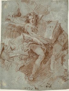 Een Engel met een Boek door Giovanni Domenico Tiepolo