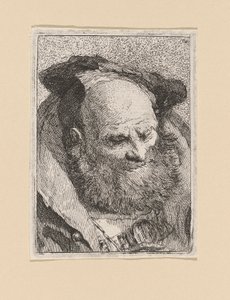 Bejaarde Man met Baard, uit de Raccolta di Teste (Collectie van Hoofden) door Giovanni Domenico Tiepolo
