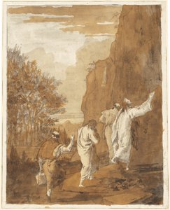 Christus Leidt Petrus, Jakobus en Johannes naar de Hoge Berg voor de Transfiguratie door Giovanni Domenico Tiepolo