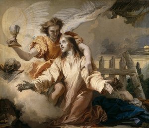 Christus op de Olijfberg door Giovanni Domenico Tiepolo