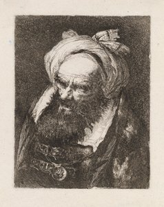Oude Man met een Tulband, uit de Raccolta di Teste door Giovanni Domenico Tiepolo