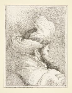 Hoofd van een Turk, uit de serie Raccolta di Teste, Libro Secondo (Collectie van Hoofden, Boek Twee) door Giovanni Domenico Tiepolo