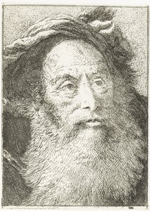 Man met baard door Giovanni Domenico Tiepolo